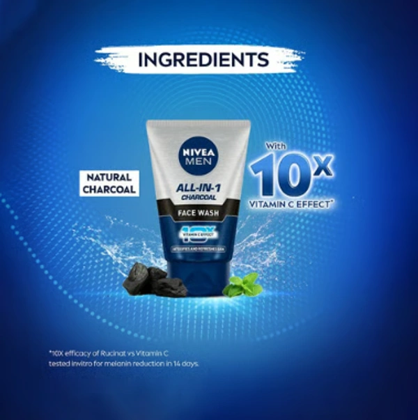 Nivea Men All-In-1 Charcoal Face Wash 100 g - 100 GM
