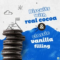 Cadbury Oreo Vanilla Flavour Sandwich Cream Biscuits - 125.25 GM