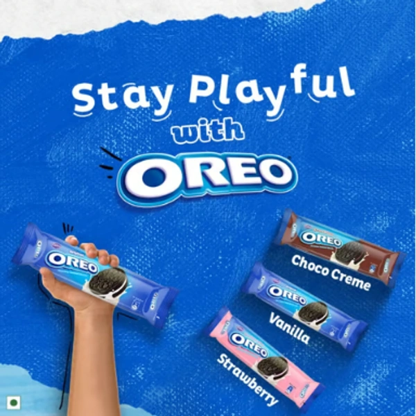 Cadbury Oreo Vanilla Flavour Sandwich Cream Biscuits - 125.25 GM