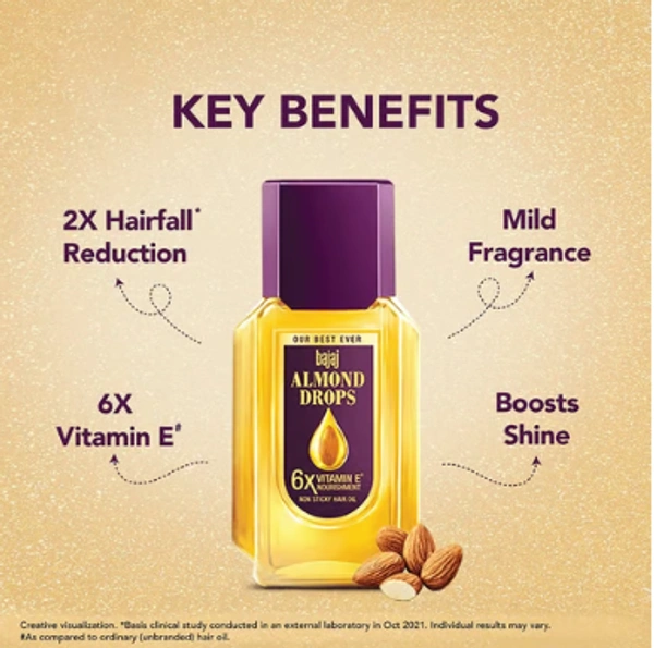 Bajaj Almond Drops Non-Sticky Hair Oil 190 ml - 190 ML