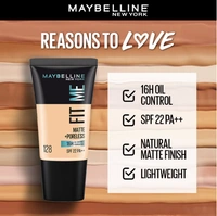 Maybelline New York Fit Me Matte+Poreless 16H Oil Control Foundation with SPF 22 - 18 ML