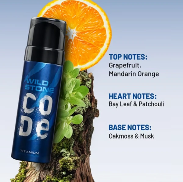 Wild Stone Code Titanium Men's Deodorant - 150 ML