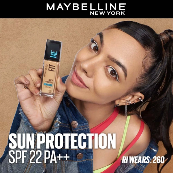 Maybelline New York Fit Me Matte+Poreless 16H Oil Control Foundation with SPF 22 - 18 ML