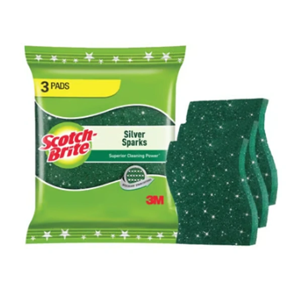 Scotch Brite Silver Sparks Scrub Pad - 3 Pieces