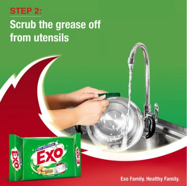 Exo Anti - Bacterial Dishwash Bar (Pack of 3) - 3 x 200 GM