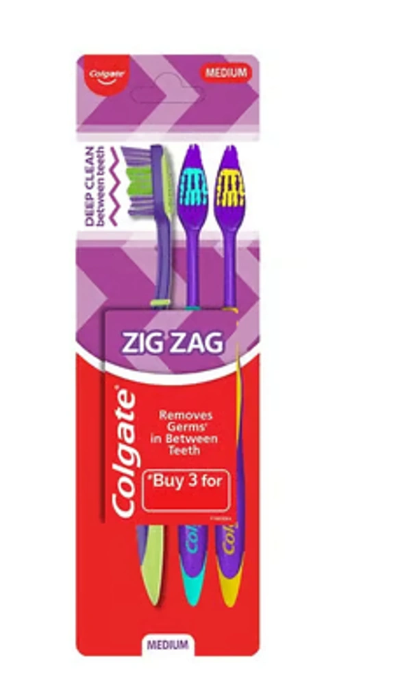 Colgate Zig Zag Deep Clean Toothbrush - 3 Pieces