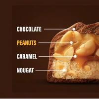 Snickers Peanut Nougat & Caramel Filled Bar 45 g - Pack of 2 - 2 x 45 GM