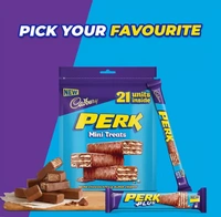 Cadbury Perk Plus Coated Wafer Chocolate Bar - Pack of 3 - 3 x 40 GM