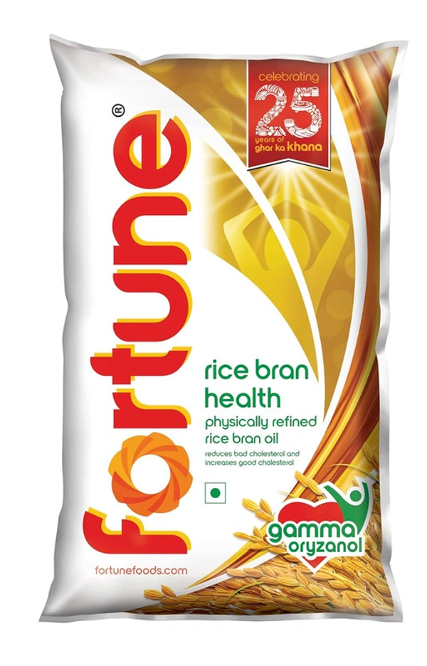 Fortune Refine Rice Bran Oil - 870 Gm Pouch - 870 GM