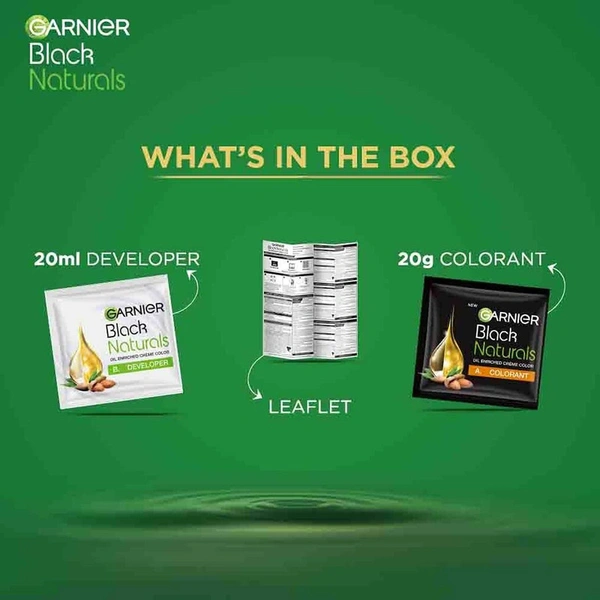 Garnier Color Naturals Hair Colour - BLACK 1 - Pouch Pack