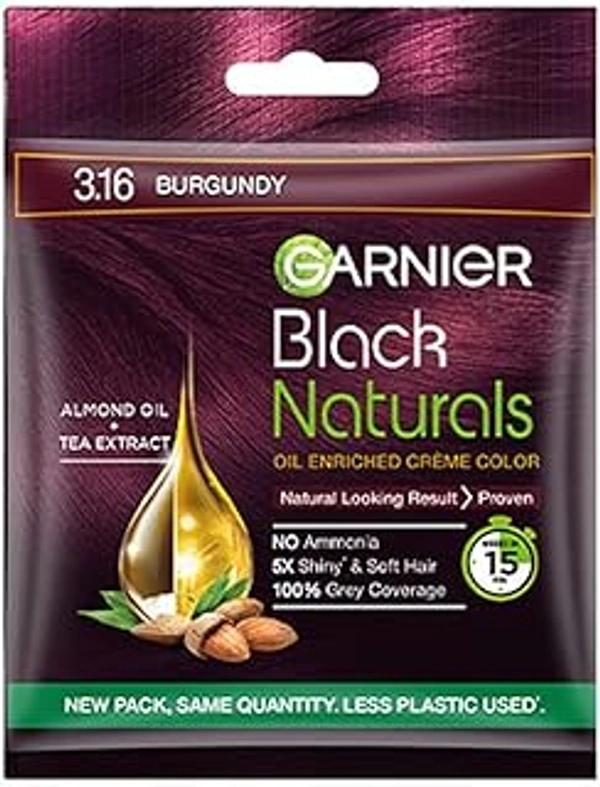 Garnier Color Naturals Hair Colour - BURGUNDY 3.16 - Pouch Pack
