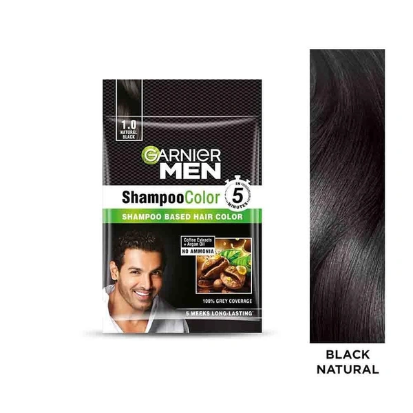 Garnier Men Shampoo Colour - BLACK - Pouch Pack