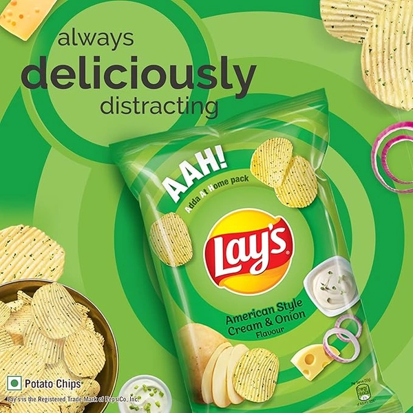 Pepsico Lay's American Style Cream & Onion Potato Chips - 48 GM