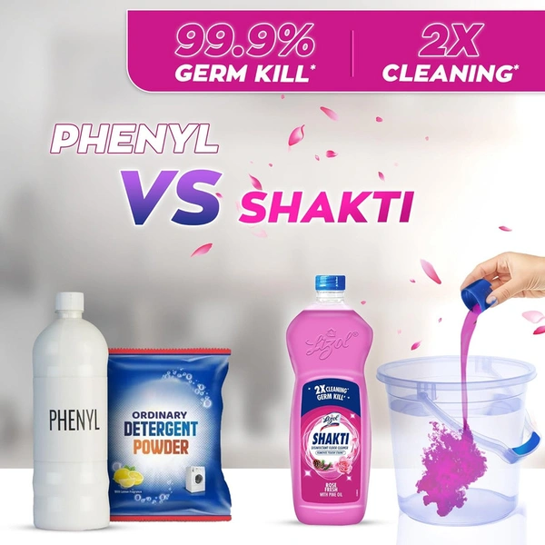 Lizol Shakti Floor Cleaner - ROSE - 450 ML