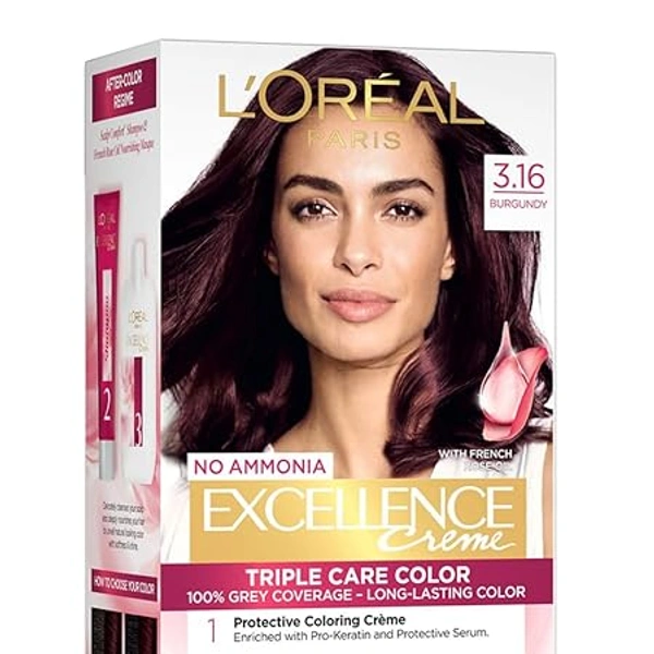 Loreal Paris Excellence Creme Hair Colour - BURGUNDY 3.16 - Big Pack