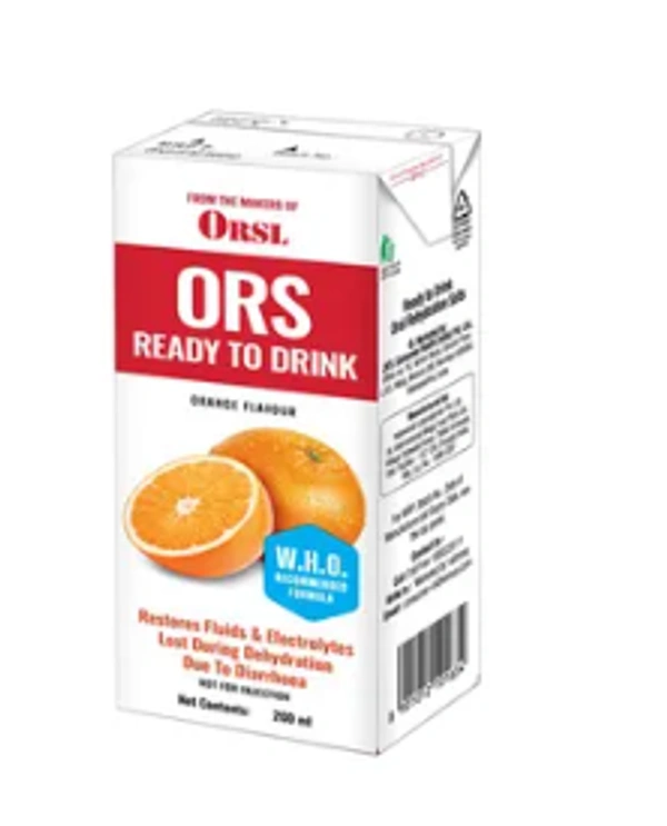 ORSL ORS Ready To Drink - Orange Flavour - 200 ML