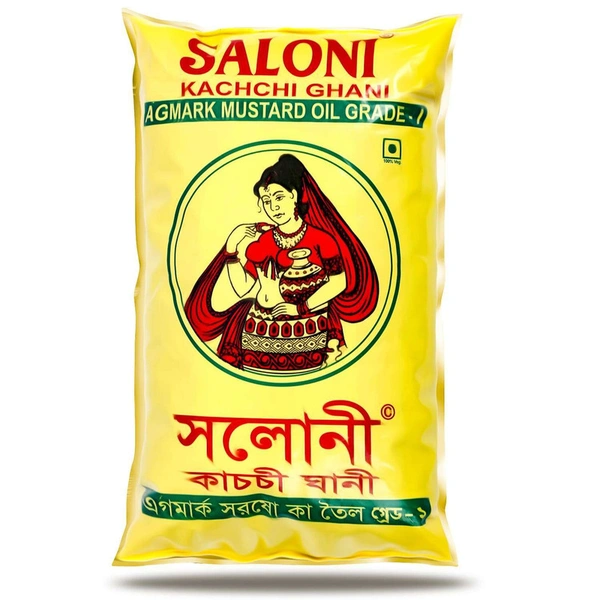 Saloni Mustard Oil - 1 Lit Pouch - 