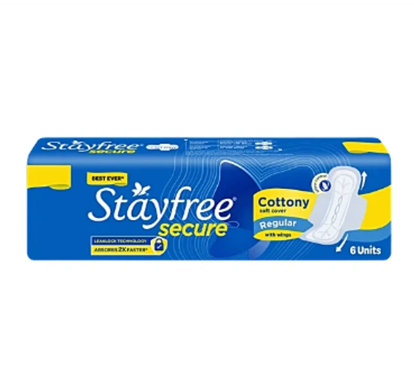 Stayfree Secure Cottony Soft - Regular - 6 Pieces