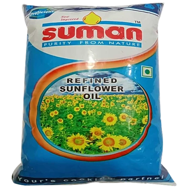 Suman Refine Sunflower Oil - 1 Lit Pouch - 