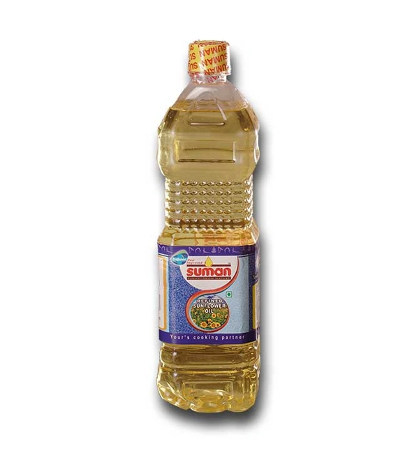 Suman Refine Sunflower Oil - Bottle - 1 LIT Bottle