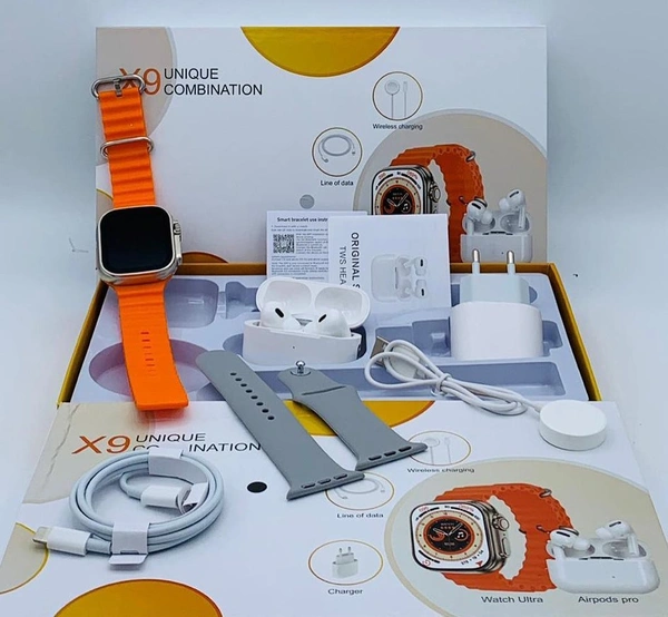 * BEST UNIQUE COMBO OFFER **49mm **TWO BELTS**PRO 2 OG HEAVY**C TYPE DOCK APPLE**C TO IPHONE CABLE**ALL BEST QUALITY PRODUCTS IN FAME** - Gray
