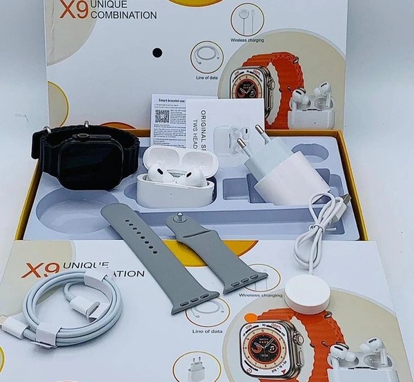 * BEST UNIQUE COMBO OFFER **49mm **TWO BELTS**PRO 2 OG HEAVY**C TYPE DOCK APPLE**C TO IPHONE CABLE**ALL BEST QUALITY PRODUCTS IN FAME** - Gray