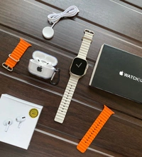 *_2023 APPLE TOP SELLING COMBO OFFER🔥💯👌_**First Time Ever India Ultra Big Combo**5 in 1 BooM Combo* ❣️❣️*7a Quality* 🔥🔥✓ *Apple Serise 8 Ultra*✓ (Size 49 mm)✓ (Always on display 😲)✓ (Wirlsess charging)✓ *Apple Stylish design Orange Occen Belt*✓ *Apple ultra black print box* ✓ *Apple Airpods Tws*(Hd Sound)✓ *Apple Airpods Case Transparent**Today Special OFFER 😍🎉❣️🎶**Loot Lo - Electric Violet