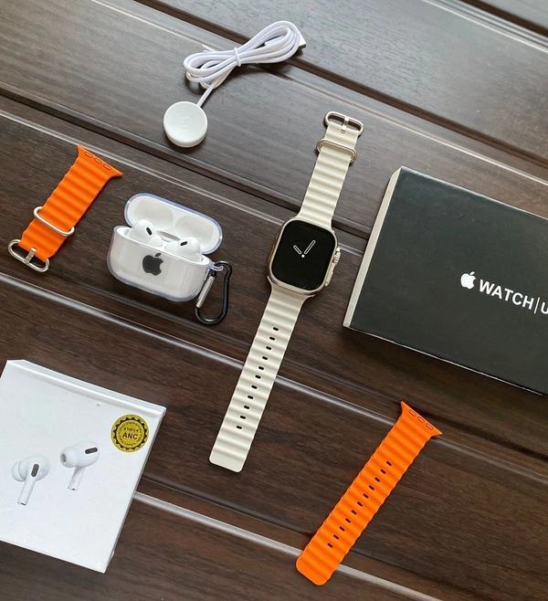 *_2023 APPLE TOP SELLING COMBO OFFER🔥💯👌_**First Time Ever India Ultra Big Combo**5 in 1 BooM Combo* ❣️❣️*7a Quality* 🔥🔥✓ *Apple Serise 8 Ultra*✓ (Size 49 mm)✓ (Always on display 😲)✓ (Wirlsess charging)✓ *Apple Stylish design Orange Occen Belt*✓ *Apple ultra black print box* ✓ *Apple Airpods Tws*(Hd Sound)✓ *Apple Airpods Case Transparent**Today Special OFFER 😍🎉❣️🎶**Loot Lo - Electric Violet
