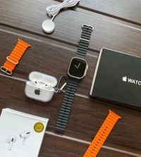 *_2023 APPLE TOP SELLING COMBO OFFER🔥💯👌_**First Time Ever India Ultra Big Combo**5 in 1 BooM Combo* ❣️❣️*7a Quality* 🔥🔥✓ *Apple Serise 8 Ultra*✓ (Size 49 mm)✓ (Always on display 😲)✓ (Wirlsess charging)✓ *Apple Stylish design Orange Occen Belt*✓ *Apple ultra black print box* ✓ *Apple Airpods Tws*(Hd Sound)✓ *Apple Airpods Case Transparent**Today Special OFFER 😍🎉❣️🎶**Loot Lo - Electric Violet