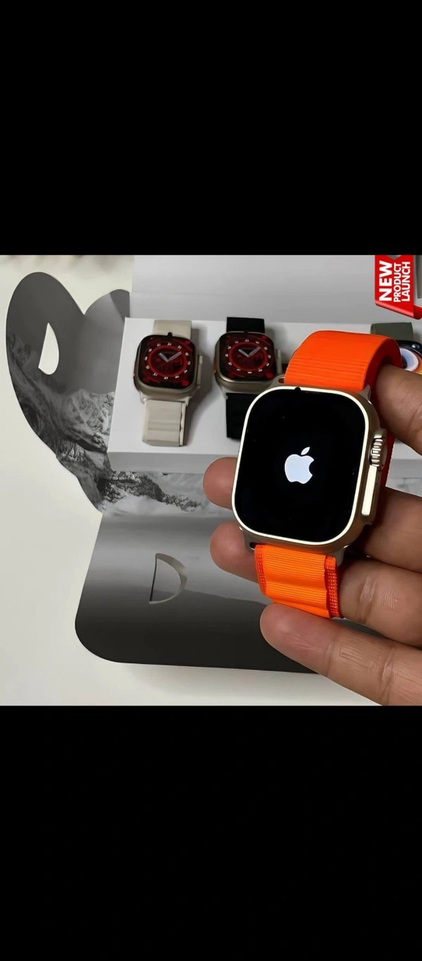 EXCLUSIVELY AVAILABLE ULTRA SERIES & WATCH Ultra MODEL WITH NEW APPLE BOOT LOGOMOST UNIQUE NIGHT MODE ALWAYS ON DISPLAYWITH MOST EPIC FEATURES EVERSAME 1:1 PACKINGDUAL STRAPSPainApple Original LogoBack Screw and Strap Lock+ Serial Number working PURE 49mm DIAL SAME LIKE ORIGINALCrown Working→Triple button OG strapBluetooth calls Wireless chargingCase: AlloyTouch screen: 2.5D curved - Vermilion