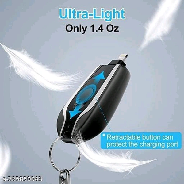 I PHONE Key Ring Cell I Phone Charger Mini Keychain Power Bank Portable Charger For iPhone,1500mAh Built in Built in iOS Charging Pin Connector Connector Emergency Pod, Ultra-Compact External Fast Charging Power Bank for all type of i phoneName: I PHONE Key Ring Cell I Phone Charger Mini Keychain Power Bank Portable Charger For iPhone,1500mAh Built in Built in iOS Charging Pin Conn - Black