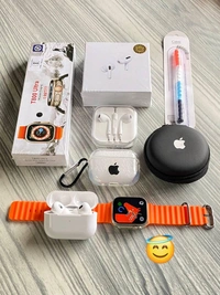 *APPLE WATCH ULTRA  AND AIRPODS PRO 2 TWS COMBO* HOTSELLING 6 In 1 COMBO 🎁❤️*APPLE WATCH ULTRA* - Premium Original Box- Triple Buttons Working- Seamless Full Display - Wireless Charging - Set Your Own Wallpaper - Crown Working *AIRPODS PRO 2 TWS* 3-4 hours battery backup ✔️Same Design And Size ✔️Charging case ✔️With Charging cable ✔️Both Sensors Fully working ✔️With Microphone for