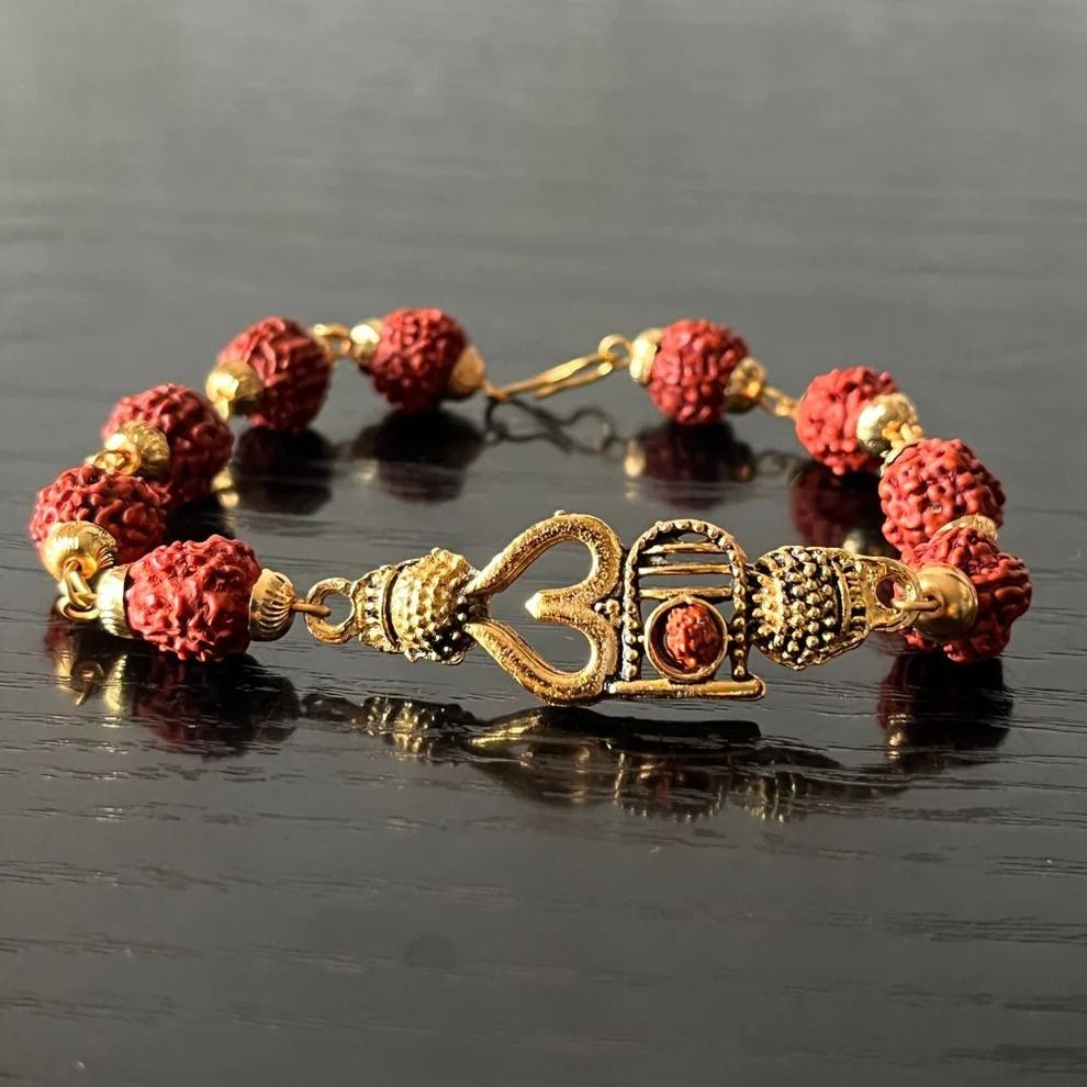 Rudraksha Om bracelet hand made by Life is Joy | Rudraksha bracelet, Om  bracelet, Bracelets for men