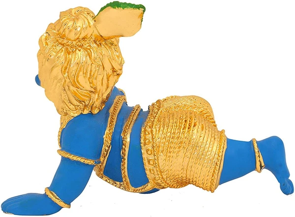 Gold Coated Baby Krishna Idol