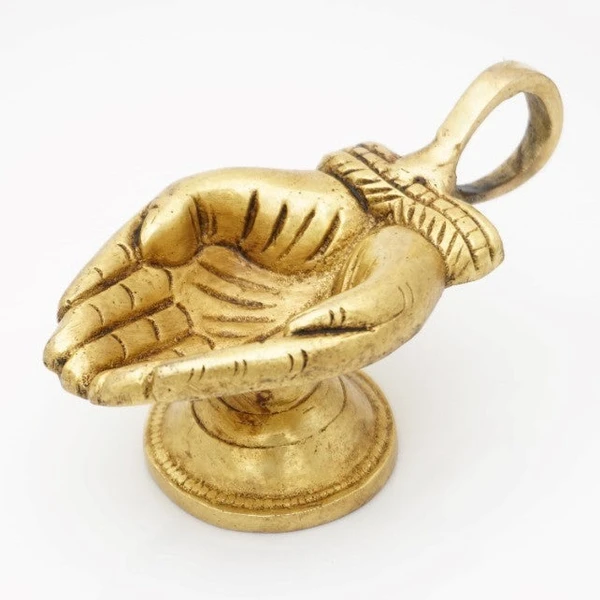Pure Brass Hand Oil Lamp Diya