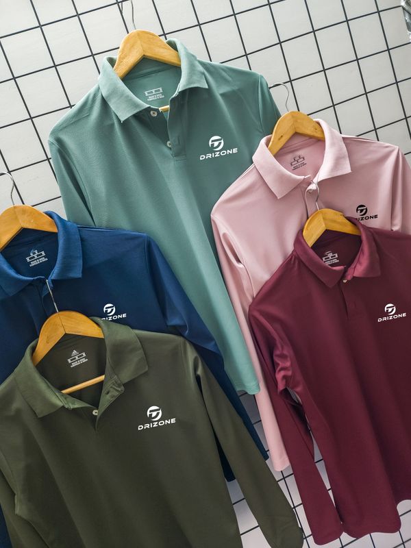 Plain Drizone T-shirt Pack of 4 Pcs@240/pc-Full sleeve sports  collar t-shirts - M,L,XL,XXL, Olive green