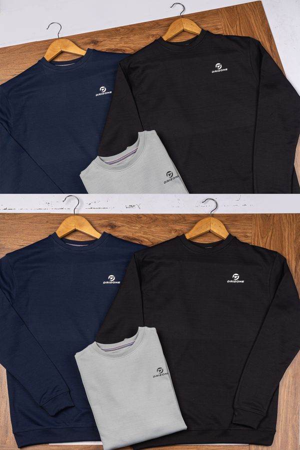 Drizone-Pack of 20 Pcs-@320/Pc- Sweat shirt - M,L,XL,XXL, Navy Blue, Black, Light Grey, Camel, Teal Green