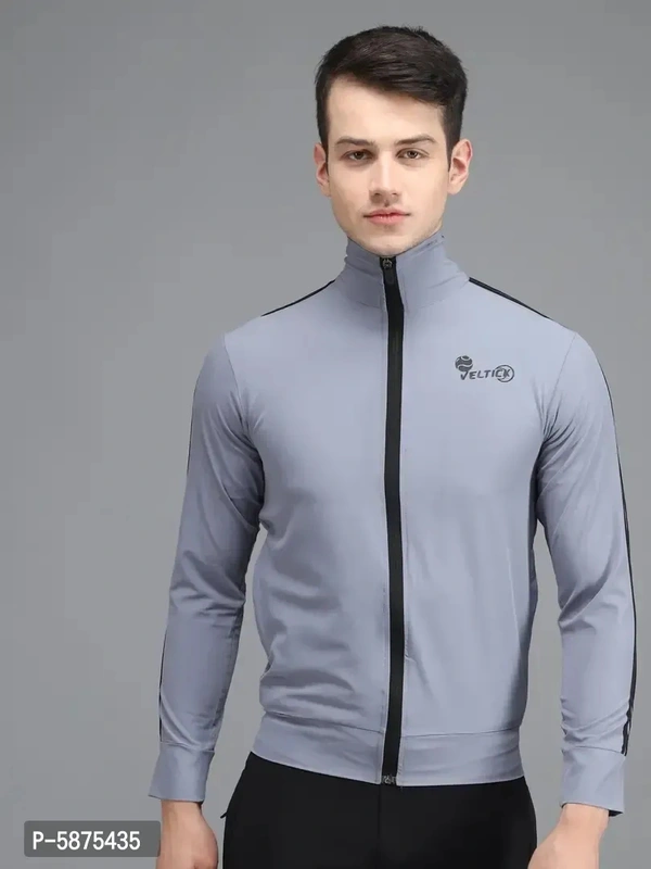 Stylis NS Lycra Solid Side Stripe Green Track Jacket - 36