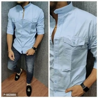Stylish Men Solid Comfort Fit Chinese Collar Casual Shirt - XL