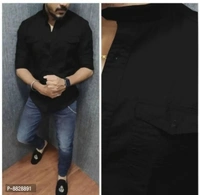 Stylish Men Solid Comfort Fit Chinese Collar Casual Shirt - XL