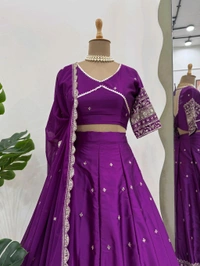 Beautiful Satin Sequence Work Lehanga