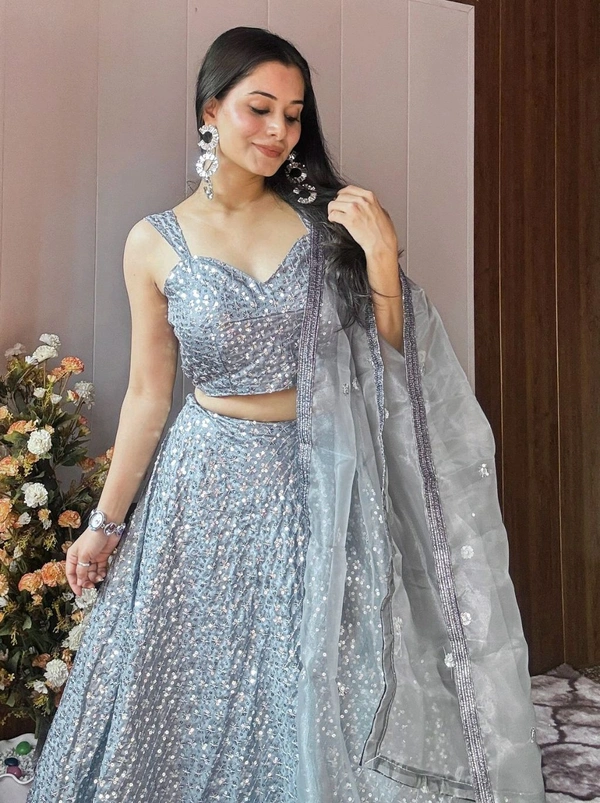Stunning Grey Lehenga