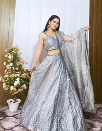 Stunning Grey Lehenga