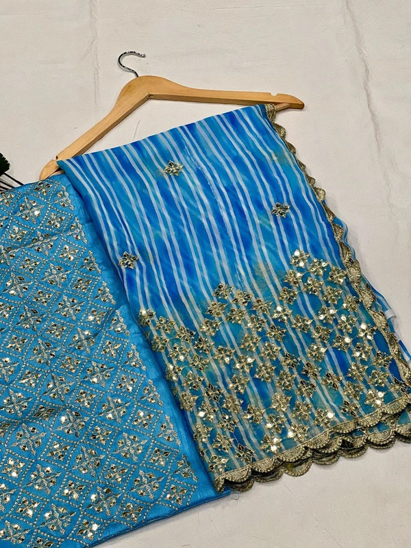 Georgette Shibori Printed Designer Saree