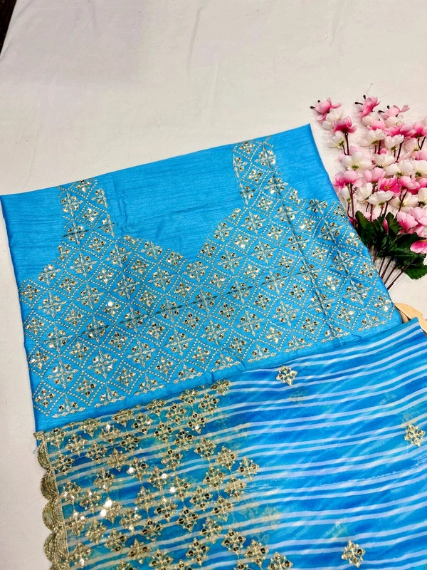 Georgette Shibori Printed Designer Saree