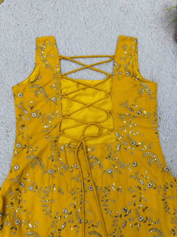 Yellow Designer Sharara For Haldi - Yellow, M (38)