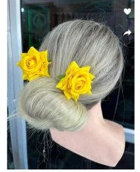 4019 Yellow Rose Hair Clip.