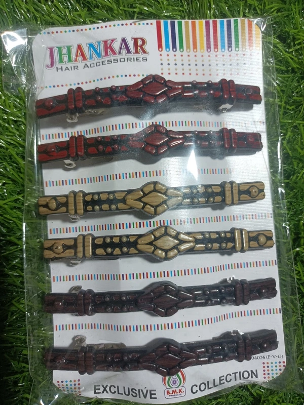 4037 Hair Clips  - Maroon