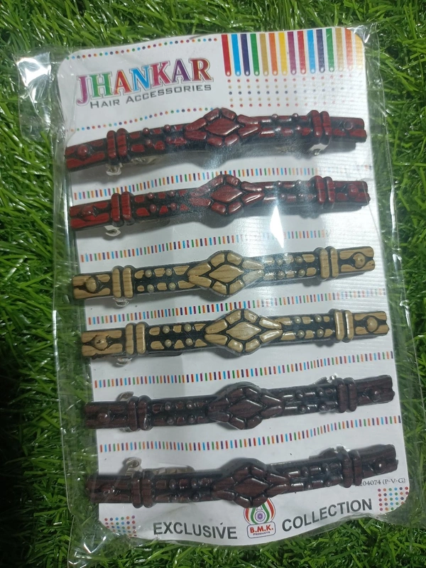 4037 Hair Clips  - Maroon