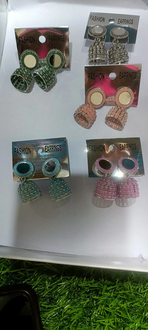 354 Jhumka  - White